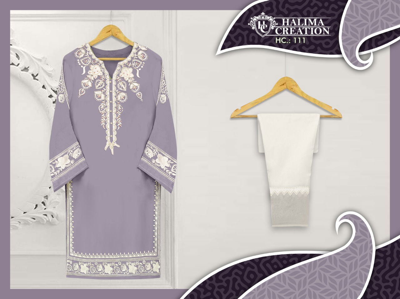Halima Creation 111 Fancy Wear Heavy Georgette Top With Bottom Collection